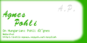 agnes pohli business card